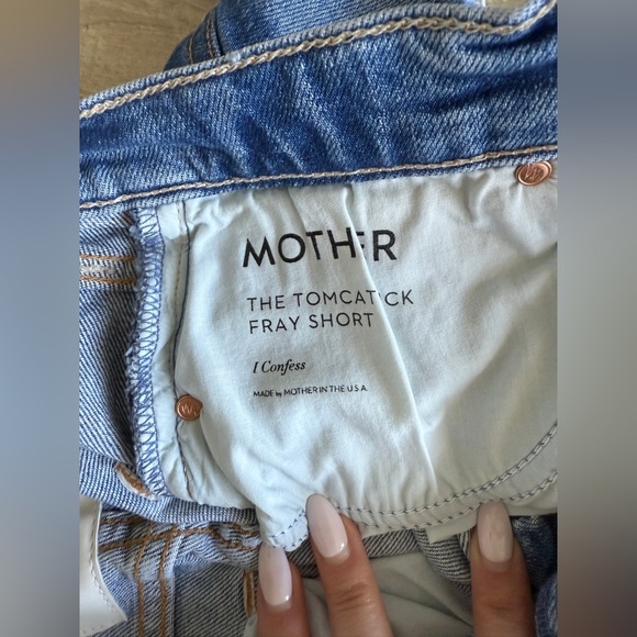 MOTHER Light Blue Fray Shorts - Size 25 - Picture 4 of 5